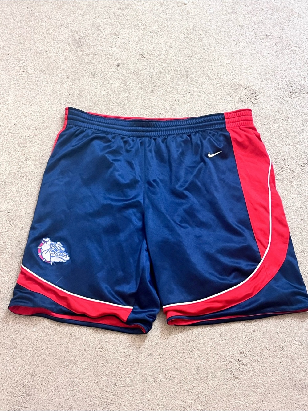 Nike Team Gonzaga Bulldogs Dri-FIT Basketball Shorts Small Red Blue